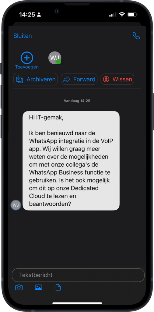Vraag op 3CX WhatsApp